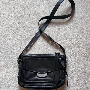 Rag & Bone Black Small Field
Messenger Crossbody Bag Handbag Leather